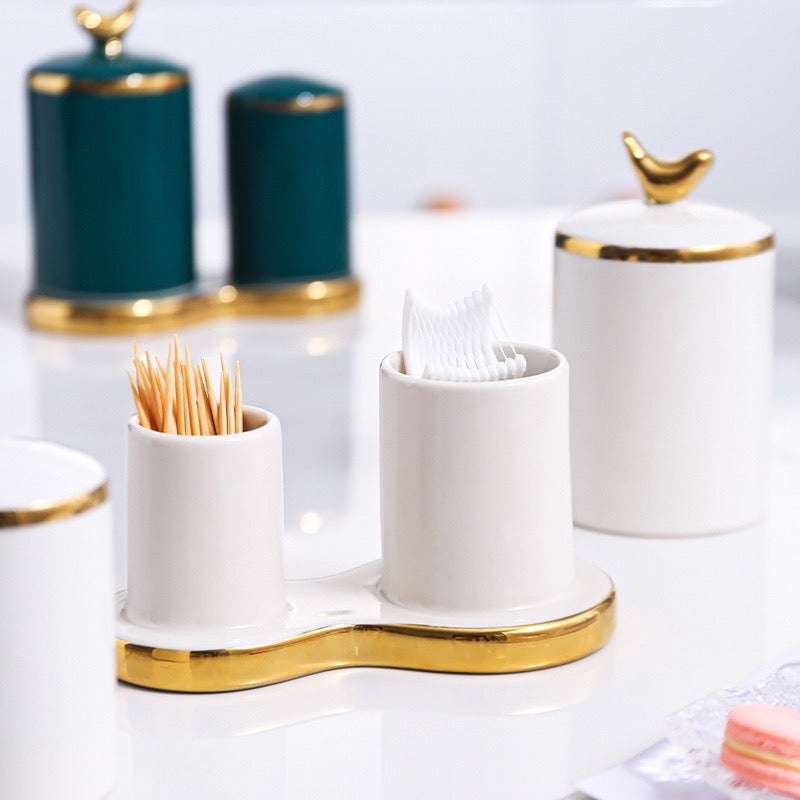 Resty ceramic toothpick holder