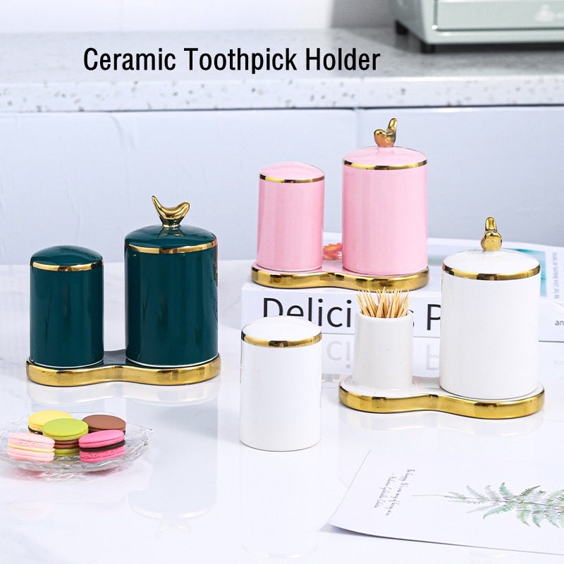 Resty ceramic toothpick holder